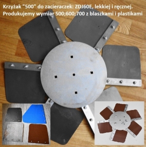 Krzyżak z blaszkami lub plastikami do zacieraczki elektrycznej i  lekkiej